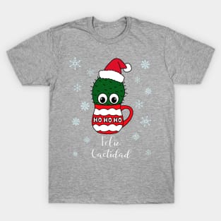 Feliz Cactidad - Cactus With A Santa Hat In A Christmas Mug T-Shirt